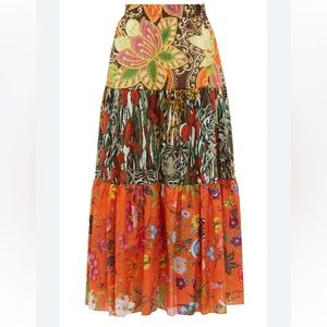 Gucci Patchwork-Design Printed Long Skirt